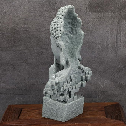 Meditating Buddha Zen Sculpture, Large Resin Desk Statue for Indoor Decor, Zen Meditation Figurine for Home Altar, Yoga Room, Peaceful Space