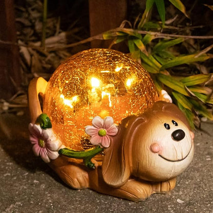 Solar Dog Statue Outdoor Decor, Solar Lights Garden Statue, Patio Yard Lawn Decor, Birthday Housewarming Gift