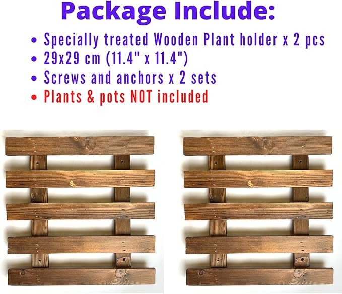 ShopLaLa Wall Planter - 2 Pack Wooden Hanging Succulent Wall Decor, Live Air Plants Orchids Wall Mounted Holder Frame Display for Indoor Outdoor, Living Plant Wall Decor Balcony Garden | Live Air Plants Orchids Wall Mounted Holder Frame Display for Ind...