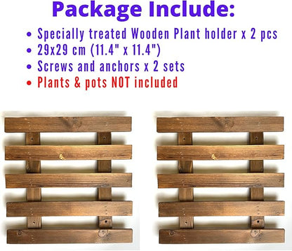 ShopLaLa Wall Planter - 2 Pack Wooden Hanging Succulent Wall Decor, Live Air Plants Orchids Wall Mounted Holder Frame Display for Indoor Outdoor, Living Plant Wall Decor Balcony Garden | Live Air Plants Orchids Wall Mounted Holder Frame Display for Ind...