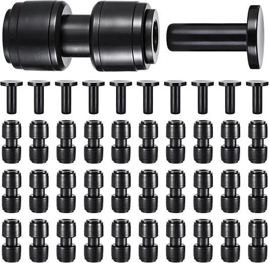 30 PCS Quick Connect 1/4" Drip Irrigation Coupling Fitting,Push-to-Connect Straight Coupler Connectors for 1/4" Irrigation Tubing with 10PCS End Plugs,Hose Connectors for Drip Irrigation System