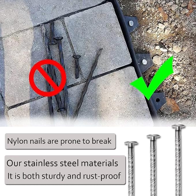 Artificial Turf Stakes Landscape Edging Stakes Spiral Stainless Steel Anchoring Spikes for Landscaping Edging, Weed Barrier, Lawn Edging,Tent Stakes, 6 in 11 Pcs