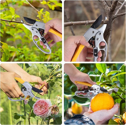 Premium pruning shears for gardening, Work 3 times easier, Pruners heady duty, Sharp garden clippers cuting florist flower, hedge, herb, rose, Indoor live plants, Arthritis weak hand snips