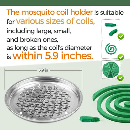 20 Pack Mosquito Repellent Coils, Natural Citronella Incense for Patio & Outdoor - 7 Hour Long Lasting Bug Repellent for Yard, Camping & Deck - Plant Based Insect Control with 1 Holder 2 Stands