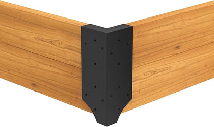 Raised Garden Bed Corner Brackets With Securing Lip | Fits Lumber up to 2 Inch x 12 Inch in Size | Set of 4 | DIY Flower or Vegetable Garden | Black