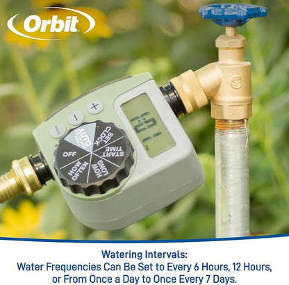 Orbit One Outlet Single-Dial Hose Faucet Timer - Easy Programmable - for Garden Watering System - LCD Hose Timer with Adjustable Watering Schedule - 62056, (Pack of 5)
