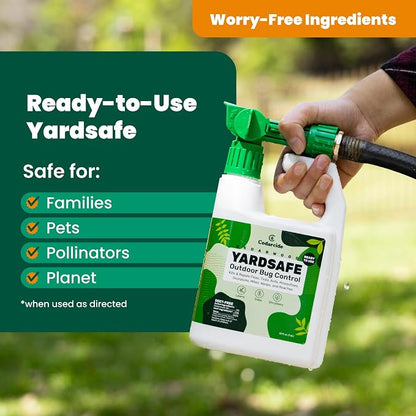 Outdoor YardSafe | Kills & Repels Mosquitoes, Ticks, Fleas, Mites & More with Natural Essential Oils | Family & Pet-Safe | Eco-Friendly | 4 Quarts (128 Oz.)