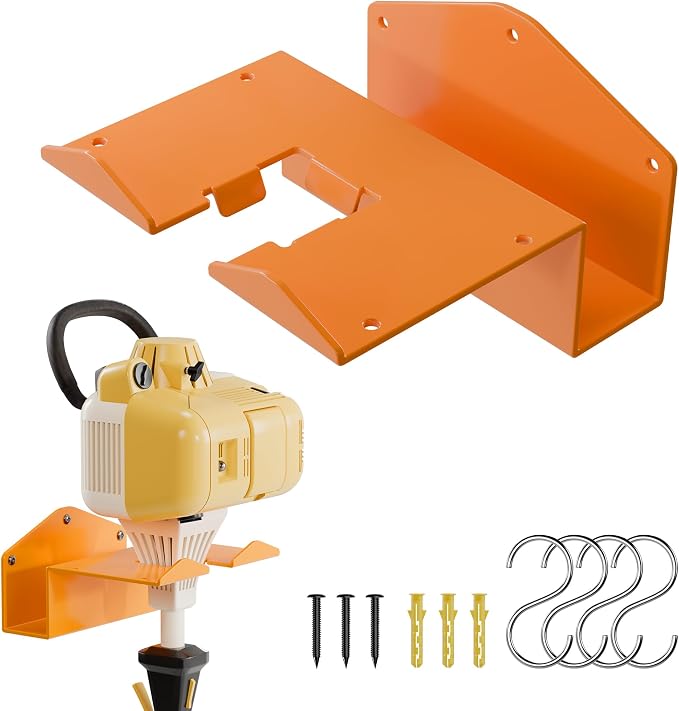 Heavy-Duty Metal Weedeater Rack & Garden Tool Hanger Set, Easy to Install & Durable, Weed Eater Hanger for Wall and Garden Tools, Space-Saving Storage for Garage, Shed
