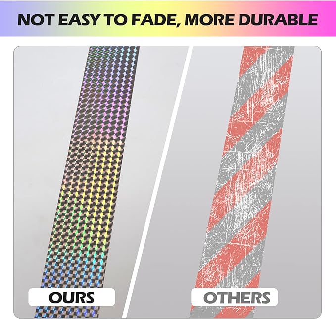 Ruolan Bird Scare Tape Ribbon,Reflective Tape Keep Birds Away Outdoor,Double Side Bird Flash Tape, Scare Geese, Pigeon, Duck, Woodpecker (350FT)