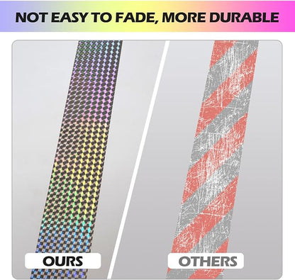 Ruolan Bird Scare Tape Ribbon,Reflective Tape Keep Birds Away Outdoor,Double Side Bird Flash Tape, Scare Geese, Pigeon, Duck, Woodpecker (1400FT)