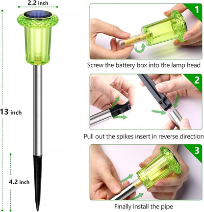 Halloween Solar Lights Outdoor 10 Pack Solar Pathway Lights Green Halloween Decorations Waterproof Yard Lighting for Outside Driveway Garden Walkway Path Landscape Lawn