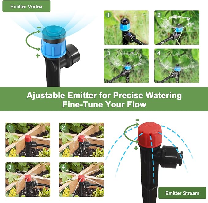 Drip Irrigation Kit for Garden, Raised Bed Watering System 250FT, Quick-Connect Plant Accessories, Drip Line Kit for Greenhouse, DIY Micro Sprinklers Set for Yard Outside,Sistema De Riego Por Goteo