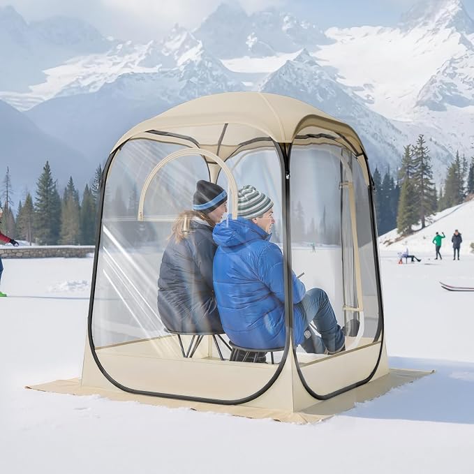 VEVOR Pop up Sports Tent, 8 Sizes Optional Clear Bubble Tent for 1-6 Person, Waterproof Outdoor Pod with Floor Mat & Top Cover, Garden Igloo Dome Tents Camping Shelter for Sports Watching