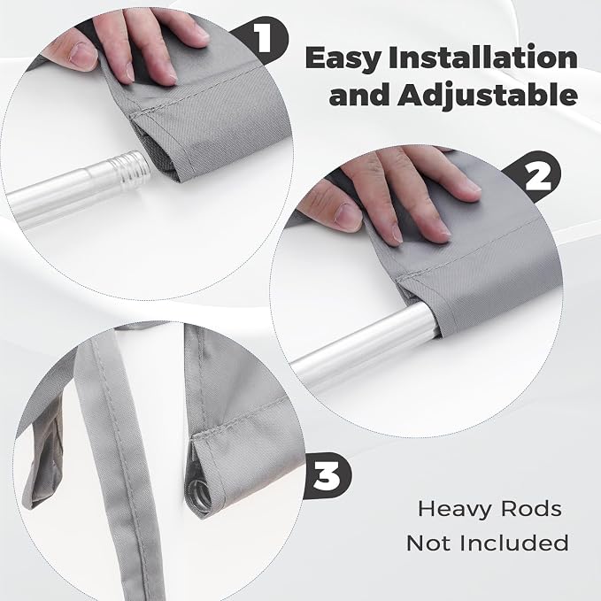 17' x 6.8' Waterproof Pergola Canopy Replacement Cover, Light Gray | Waterproof polyester canopy with built-in drainage holes and adjustable tie straps for a secure fit in rain and wind.