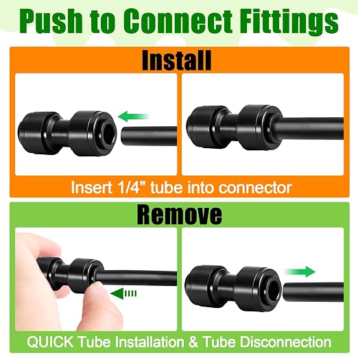 30 Pack 1/4 Inch Drip Irrigation Coupling Fittings - 1/4'' Drip Line Push-to-Fit Connectors for 1/4 Inch Drip Irrigation Tubing Leak Free Lock Coupler Parts for Drip Irrigation System