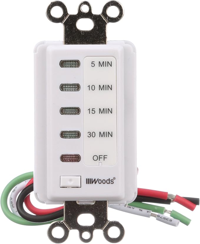 Southwire Woods in-Wall 30-Minute Decora Digital Countdown Timer - Automatic Wall Timer - Energy-Efficient Appliances Timekeeper - Easy-Install Digital Timer - Compact Design (Pack of 3)