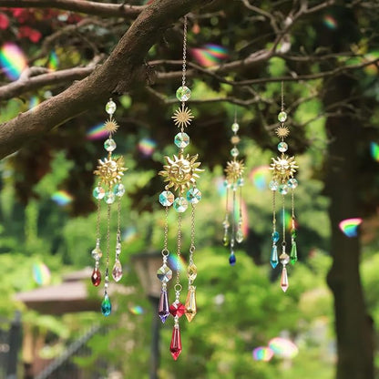 AIPRIDY DIY Crystal Beaded Fairy Wand Garden Stakes Kit, Colorful Decorative Wands with Assembly Guide, 12 or 10 Inch Threaded Rods,Outdoor Garden Decoration Set (423, Rainbow+Diamond Top)
