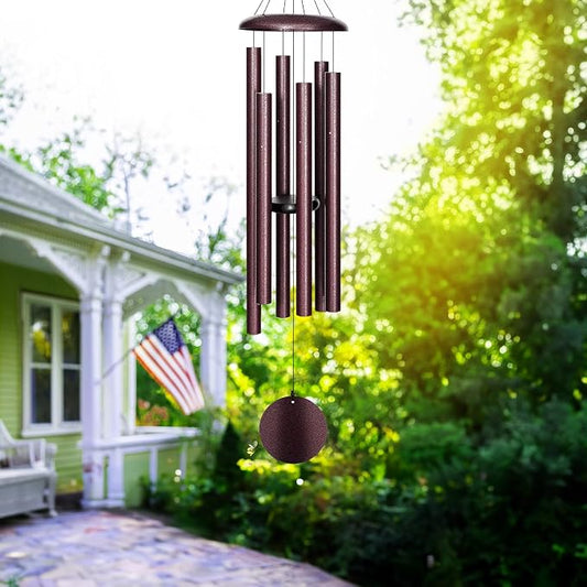 FDOCOI 45'' Large Wind Chimes for Outside with Deep Tone, Wind Chimes Outdoor Garden & Patio Hanging Décor, Sympathy Gifts. Bronze
