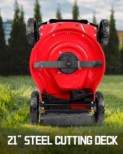PowerSmart 40V 21" Cordless Electric Lawn Mower Brushless Motor, Mulch/Bag/Rear Discharge, 6-Position Height Adjust (1.5"–3.9"), Folds Flat, 2×4.0Ah Batteries & Charger Included,Up to 1/4 Acre