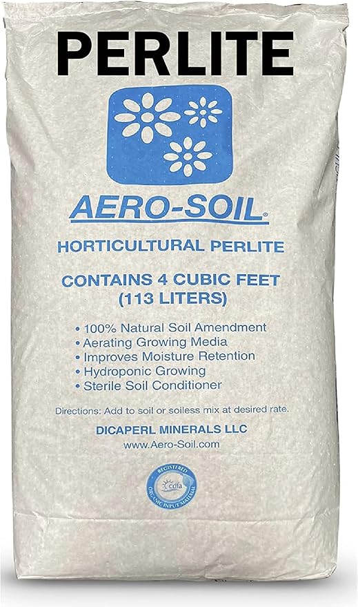 AeroSoil Perlite Premium Horticultural Grade Soil Additive Drainage and Growth - Coarse 4 Cubic Foot