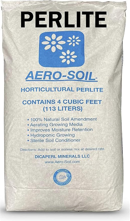 AeroSoil Perlite Premium Horticultural Grade Soil Additive Drainage and Growth - Coarse 4 Cubic Foot