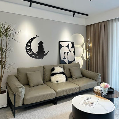VZVXCC Dog Metal Wall Art Outdoor Decor- 12" Black Metal Wall Sculpture Statues Wall Art Hanging Decoration,Dog Lover Gift for Indoor Outdoor,Garden,Farmhouse,Balcony Patio and Bedroom