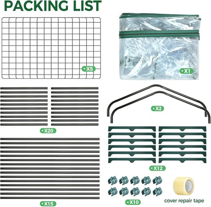 Mini Greenhouse for Outdoors Indoor: Ohuhu 23 x 19 x 75-Inch Small Plants Green House with 5 Tier Shelves, Portable Plastic Greenhouses with Heavy Duty Clear PVC Cover for Garden Patio Porch Balcony