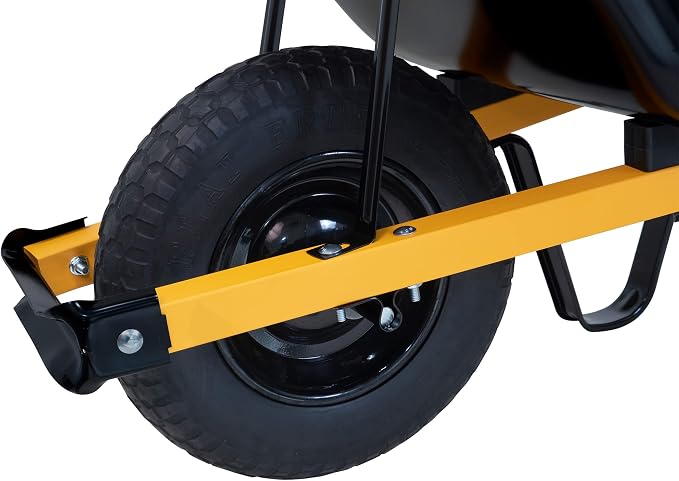 True Temper Steel Wheelbarrow with Never Flat Tire & Steel Handles, 6 Cu. Ft