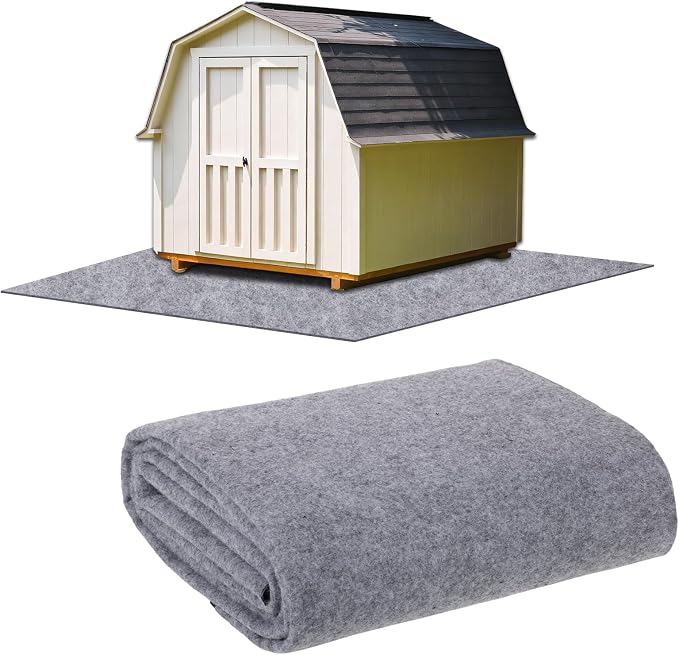 6.6 x 4 FT Outdoor Storage Shed Mat Waterproof Storage Shed Flooring Mat Thickened Soft Patio Furniture Pad Washable with Non Slip Backing Warehouse Not Included, Gray