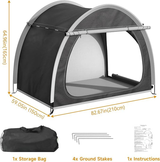 Bike Storage Shed Tent, Oversized Storage Tent for 3-4 Bikes, Portable Foldable Garage/Garden Storage Tents, Waterproof Anti-uv Outdoor Bicycle Cover