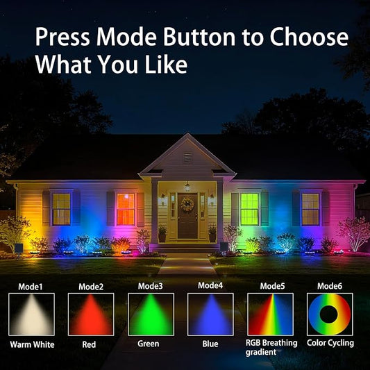 Sublume Solar Tree Lights Outdoor RGBW Color Changing with 6 Lighting Modes, Palm Tree Ring Uplights with 4000mAh Battery, 3-in-1(Stake/Tie/), IP65 Waterproof, Landscape Spotlight for Garden