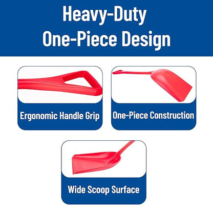SPARTA Polypropylene Sanitary Shovel, One-Piece Food Handling Scoop, Commercial Kitchen and Bulk Ingredient Transfer Tool, 13.75" x 16.5" Scoop, Red (Pack of 3)
