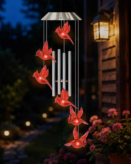 Nacome Wind Chimes for Outside: Tubes Memorial Wind Bell Mother's Day Birthday Gifts for Mom Women Grandma Her - Yard Garden Indoor Outdoor Decor (Cardinal)