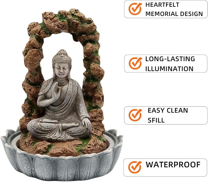 Buddha Statue for Home and Outdoor Decor Solar Powered Flickering LED,Garden Light Zen Meditation Spiritual Room Decor- Buddha Decor Outdoor-Ideas Gifts for Women, Mom