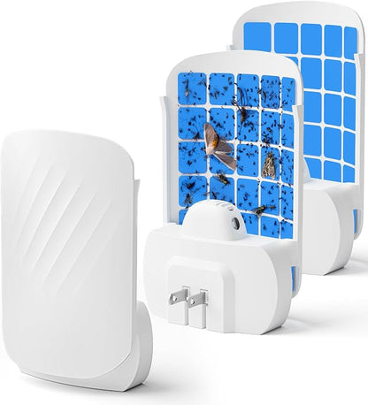 WowCatch Flying Insect Trap for Indoors (2 Devices & 4 Refill Cartridges), Plug in Fly Trap & Indoor Bug Catcher for Gnats, House & Fruit Flies, UV Bug Light, Mess-Free Alternative to Bug Zapper