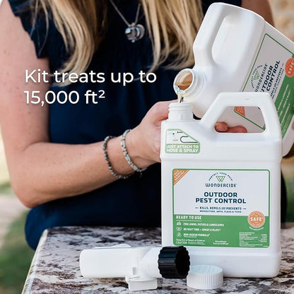 Wondercide - Mosquito Yard Spray Refill Starter Kit - Insect Killer and Repellent - Powered by Natural Essential Oils - Lawn Treatment for Pest Control - 32 oz Ready to Use and 16 oz Concentrate