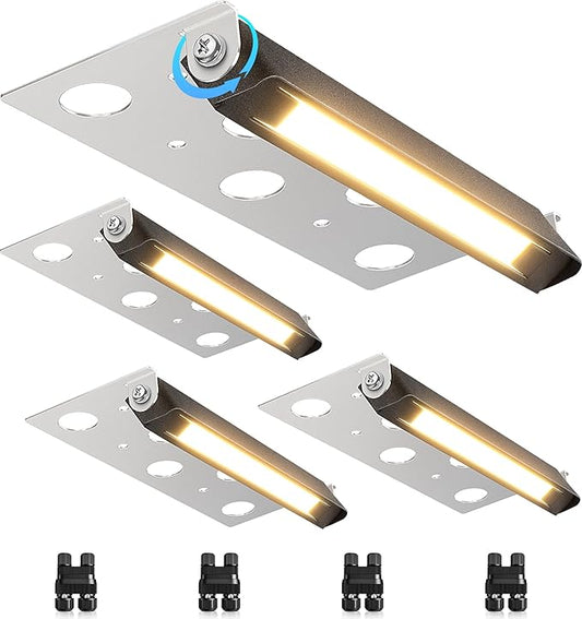 SUNVIE 7 Inch Hardscape Lighting 5W LED Retaining Wall Lights 3000K Warm White Low Voltage Landscape Lighting Waterproof Outdoor Step Lights with Connectors Paver Lights for Retaining Wall ETL, 4 Pack