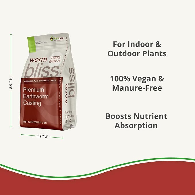 Worm Bliss (1 Qt) + Coco Coir Brick (650gms) + Char Bliss (1 Qt) - Organic Coco Coir for Plants - Worm Castings & Biochar for Plants - Organic Fertilizer & Soil Amendment Bundle - Potting Soil Mix