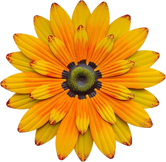 AHYS Metal Sunflower Wall Decor Indoor Outdoor Metal Wall Art for Garden Home Farmhouse Living Room Bedroom Bathroom Decorations