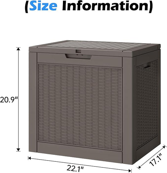 Outdoor Storage Box, 32 Gallon Resin Deck Boxes Outdoor Waterproof For Patio Furniture, Garden Tools, Pool Supplies, Lockable And UV Resistant (a Set of 2,Rattan Gray)