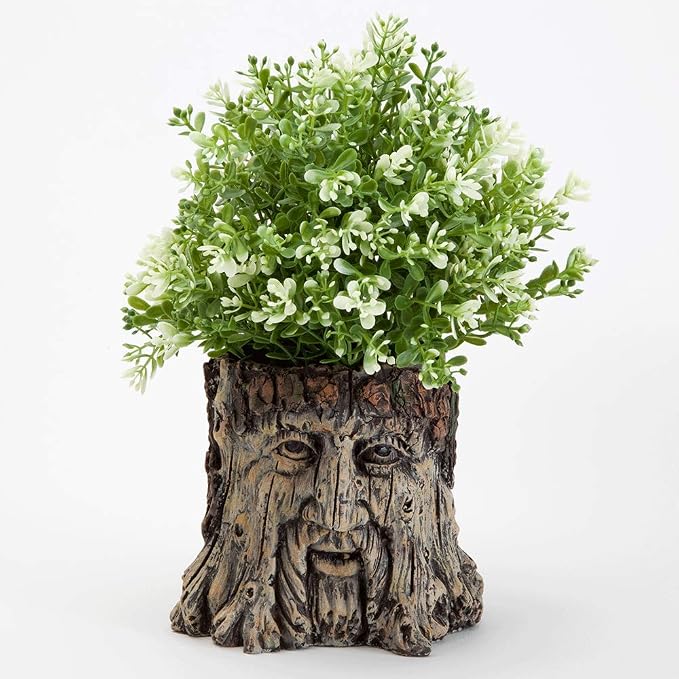 Bits and Pieces - Tree Face Garden Planter - Durable Polyresin Indoor-Outdoor Urn for Plants - Forest Inspired Whimsical Garden Décor