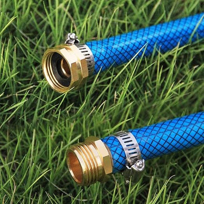 Twinkle Star Garden Hose Repair Connector, 3/4" or 5/8", 3 Set | Male and Female Garden Hose Fittings With Clamps