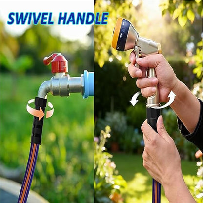 short garden hose 6 feet x 5/8Inch, short water hose with Swivel Handle, Heavy Duty, Flexible, Sturdy, Lightweight, Male to Female Fittings