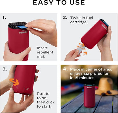 Thermacell Mosquito Repeller Patio Shield; Includes 12-Hour Refill; 15 Foot Zone of Protection; Highly Effective Mosquito Repellent for Patio; Bug Spray Alternative; Scent Free
