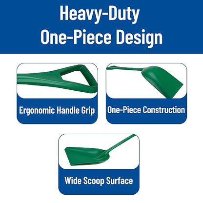 SPARTA Polypropylene Sanitary Shovel, One-Piece Food Handling Scoop, Commercial Kitchen and Bulk Ingredient Transfer Tool, 13.75" x 16.5" Scoop, Green (Pack of 3)