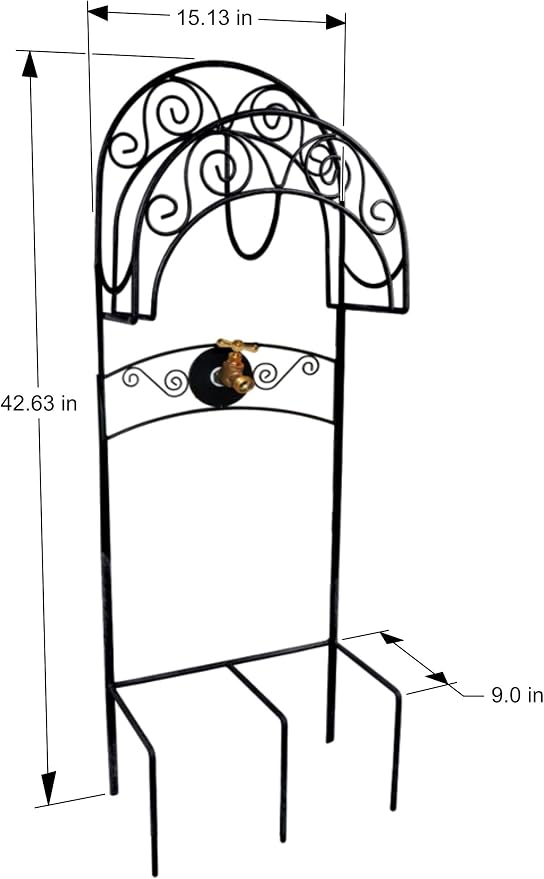 Liberty Garden 640 Carrington Decorative Metal Hose Stand w/Bib, Black