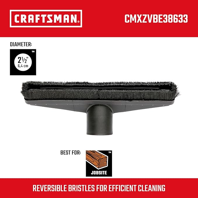 CRAFTSMAN CMXZVBE38633 2-1/2 in. Floor Brush Wet Dry Shop Vacuum Attachment