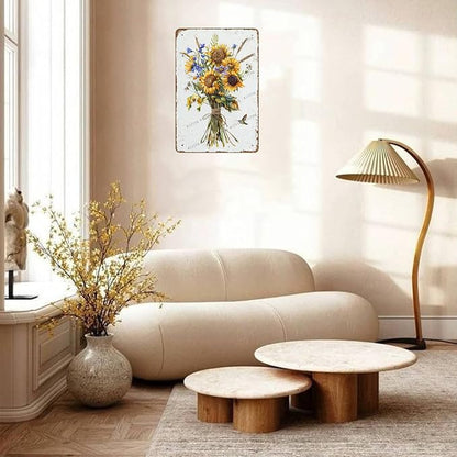 Metal Signs Farmhouse Wildflower Vintage Metal Tin Sign for Home Office Kitchen Bar Cafe Garden Wall Decor 12x8 Inch