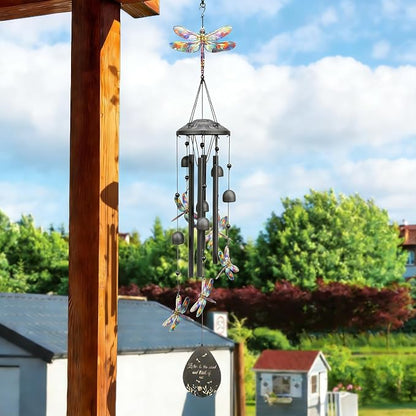 Dragonfly Wind Chimes Outdoor Durable Metal Windchimes Garden Patio Decor | Dragonfly Gifts for Women/Men, Garden/Yard Decor, Memorial/Birthday Gifts for Grandma/Mom, Chimes for Outside