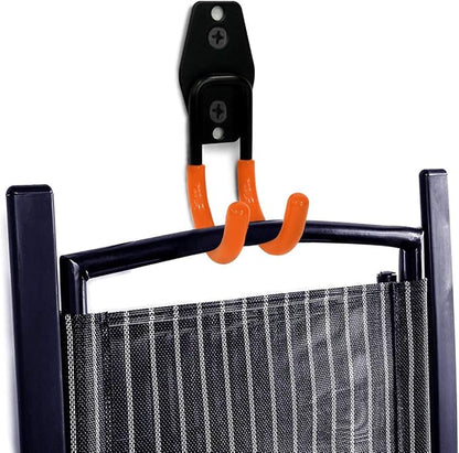 GeeWatom 2 Pack Garage Storage Utility Hooks，Garage Garden Tool Organizer，Steel Wall Mount Hooks, Garden Small U Hooks (Type O-Orange)